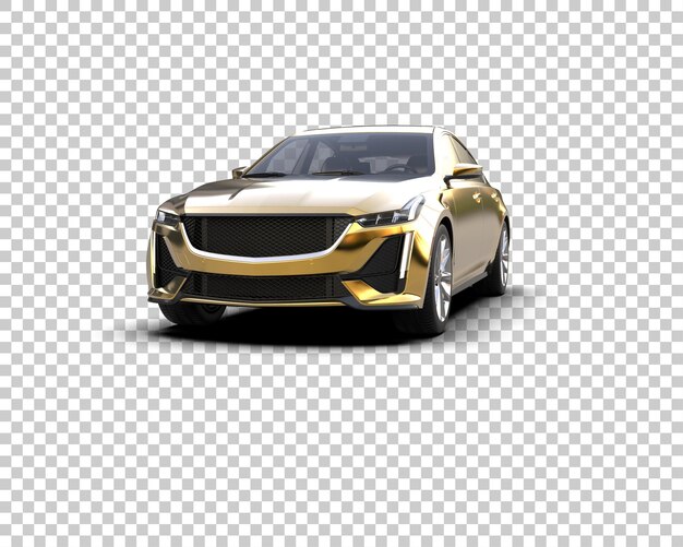 Ilustración de renderización 3D realista de un coche moderno aislado en el fondo