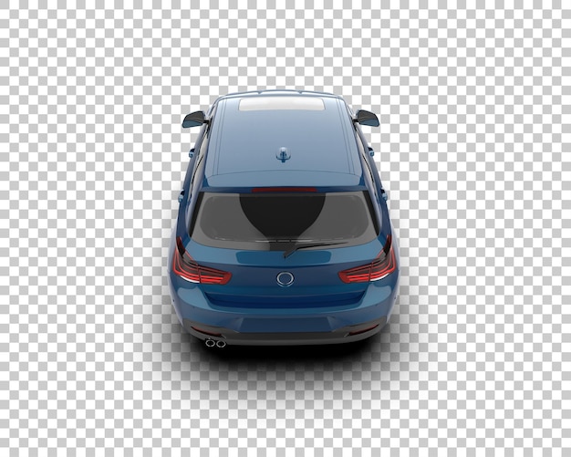 Ilustración de renderización 3D realista de un coche moderno aislado en el fondo