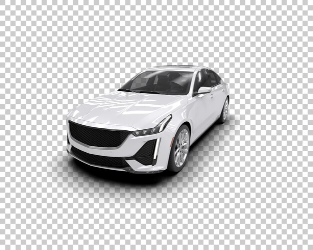 Ilustración de renderización 3D realista de un coche moderno aislado en el fondo