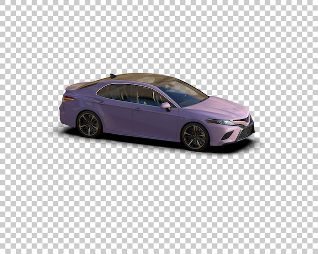 Ilustración de renderización 3D realista de un coche moderno aislado en el fondo