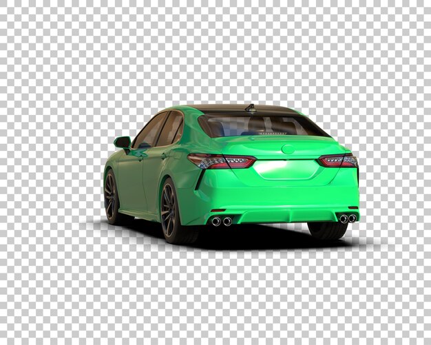 Ilustración de renderización 3D realista de un coche moderno aislado en el fondo