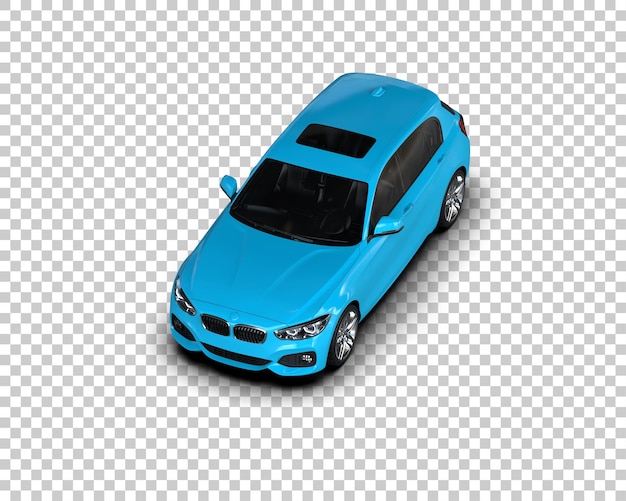 Ilustración de renderización 3D realista de un coche moderno aislado en el fondo