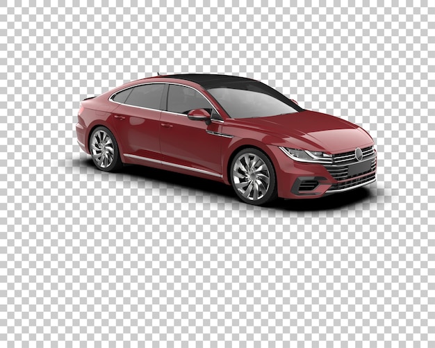 Ilustración de renderización 3D realista de un coche moderno aislado en el fondo