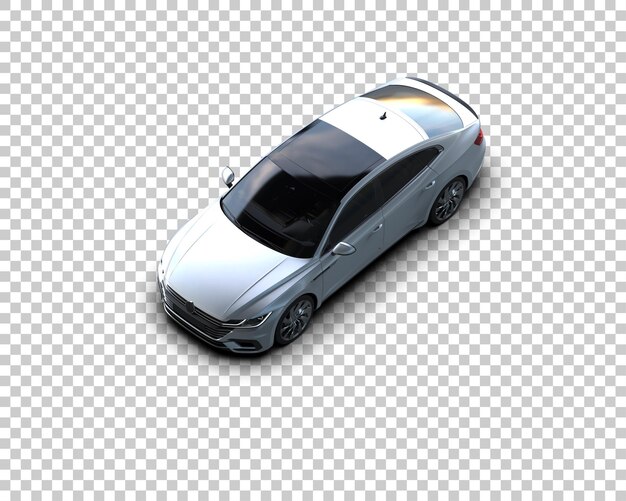 Ilustración de renderización 3D realista de un coche moderno aislado en el fondo