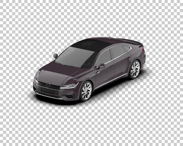 Ilustración de renderización 3D realista de un coche moderno aislado en el fondo