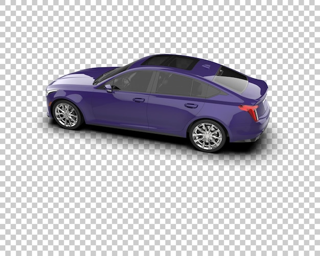 Ilustración de renderización 3D realista de un coche moderno aislado en el fondo