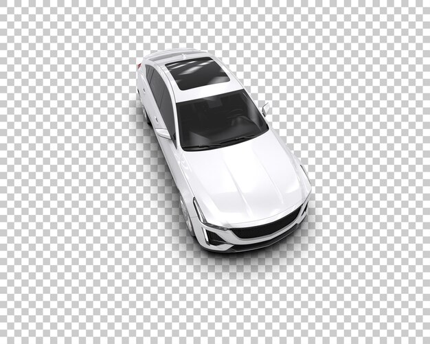Ilustración de renderización 3D realista de un coche moderno aislado en el fondo