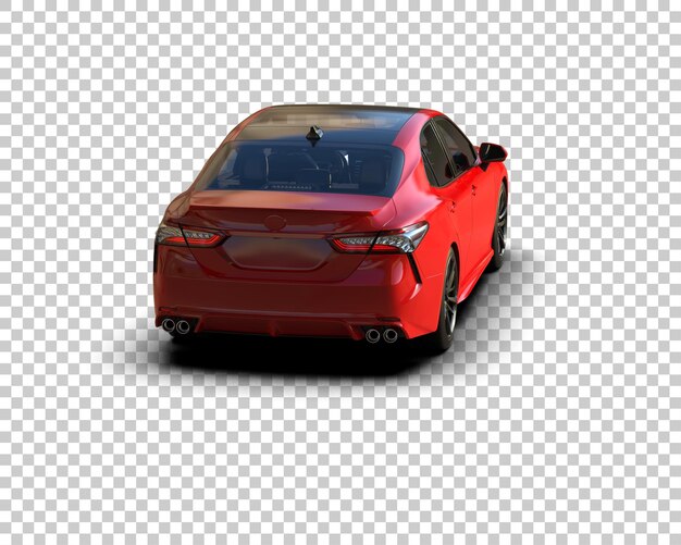 Ilustración de renderización 3D realista de un coche moderno aislado en el fondo