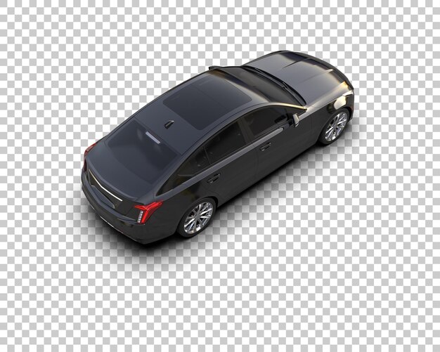 Ilustración de renderización 3D realista de un coche moderno aislado en el fondo