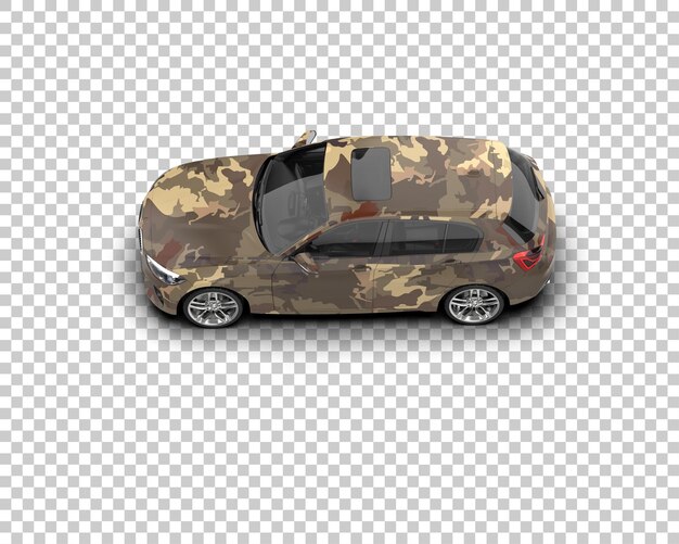 Ilustración de renderización 3D realista de un coche moderno aislado en el fondo