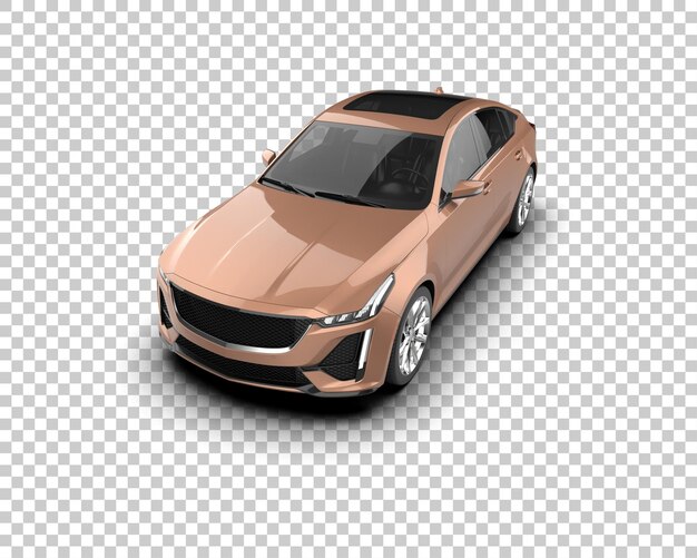 Ilustración de renderización 3D realista de un coche moderno aislado en el fondo