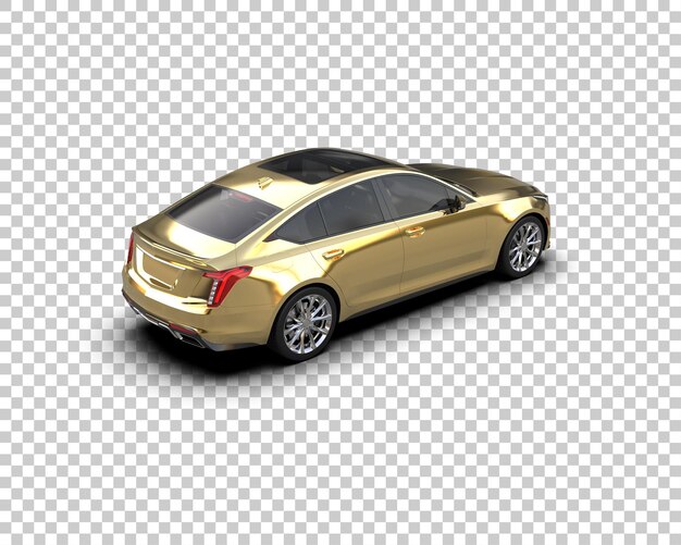 Ilustración de renderización 3D realista de un coche moderno aislado en el fondo