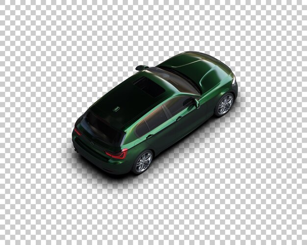 Ilustración de renderización 3D realista de un coche moderno aislado en el fondo