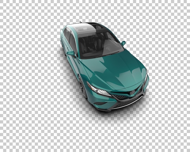 Ilustración de renderización 3D realista de un coche moderno aislado en el fondo