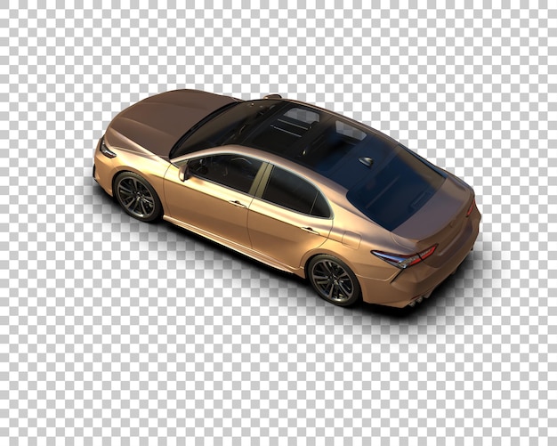 Ilustración de renderización 3D realista de un coche moderno aislado en el fondo
