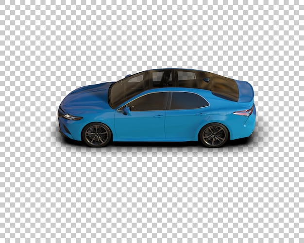 Ilustración de renderización 3D realista de un coche moderno aislado en el fondo
