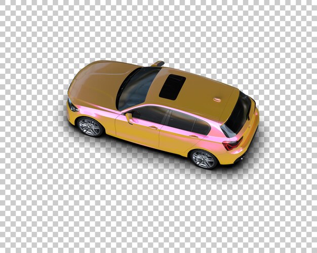 Ilustración de renderización 3D realista de un coche moderno aislado en el fondo