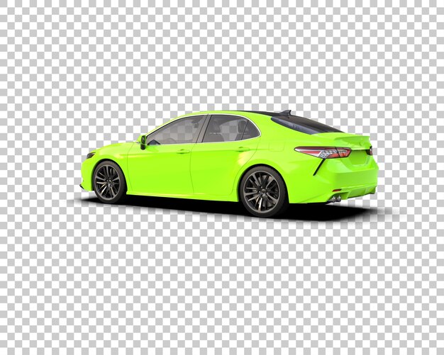 Ilustración de renderización 3D realista de un coche moderno aislado en el fondo