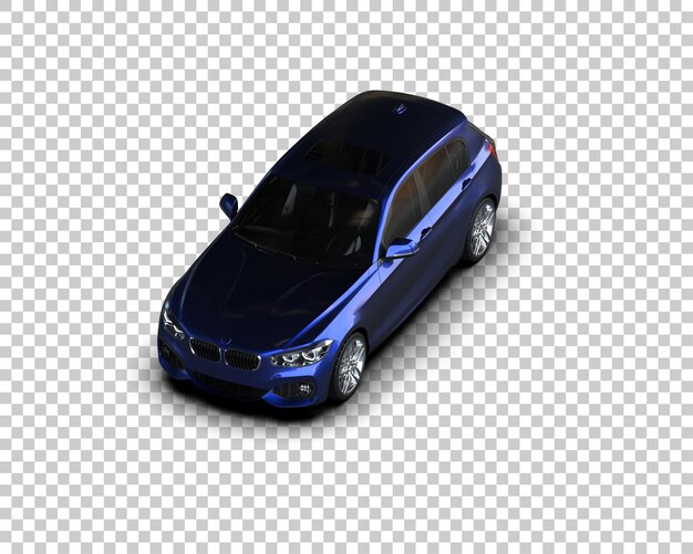 Ilustración de renderización 3D realista de un coche moderno aislado en el fondo