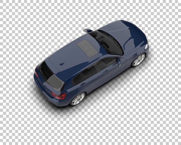 Ilustración de renderización 3D realista de un coche moderno aislado en el fondo
