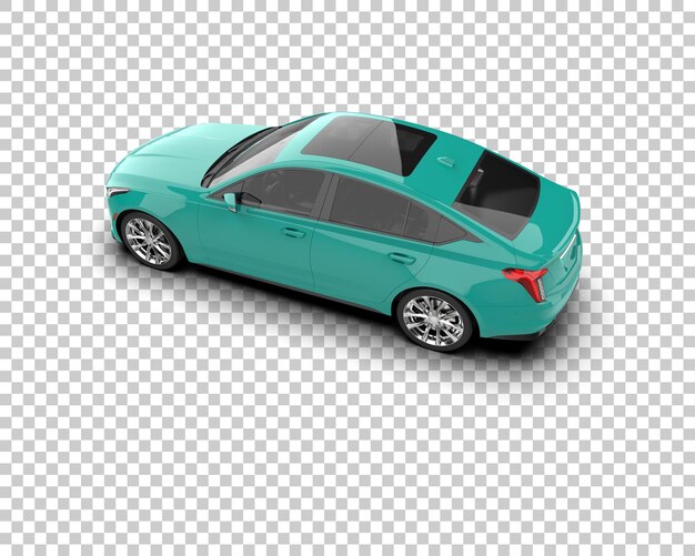Ilustración de renderización 3D realista de un coche moderno aislado en el fondo