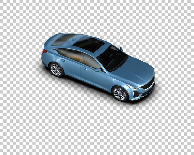 Ilustración de renderización 3D realista de un coche moderno aislado en el fondo
