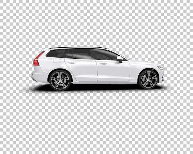 Ilustración de renderización 3D realista de un coche moderno aislado en el fondo