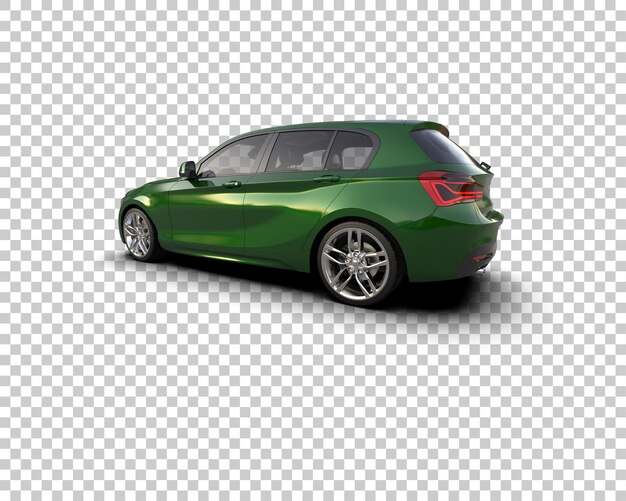 Ilustración de renderización 3D realista de un coche moderno aislado en el fondo