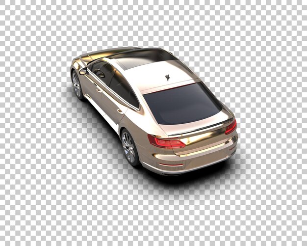 Ilustración de renderización 3D realista de un coche moderno aislado en el fondo