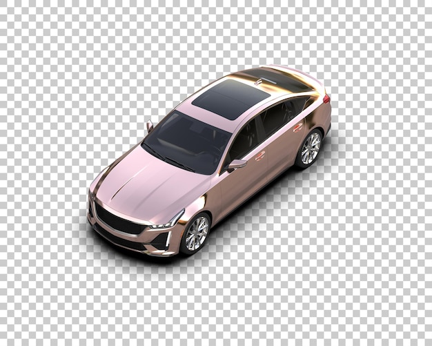 Ilustración de renderización 3D realista de un coche moderno aislado en el fondo