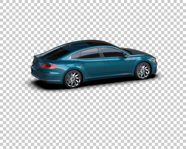 Ilustración de renderización 3D realista de un coche moderno aislado en el fondo