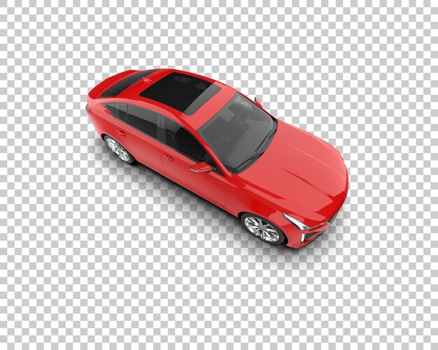 Ilustración de renderización 3D realista de un coche moderno aislado en el fondo