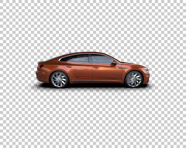 Ilustración de renderización 3D realista de un coche moderno aislado en el fondo