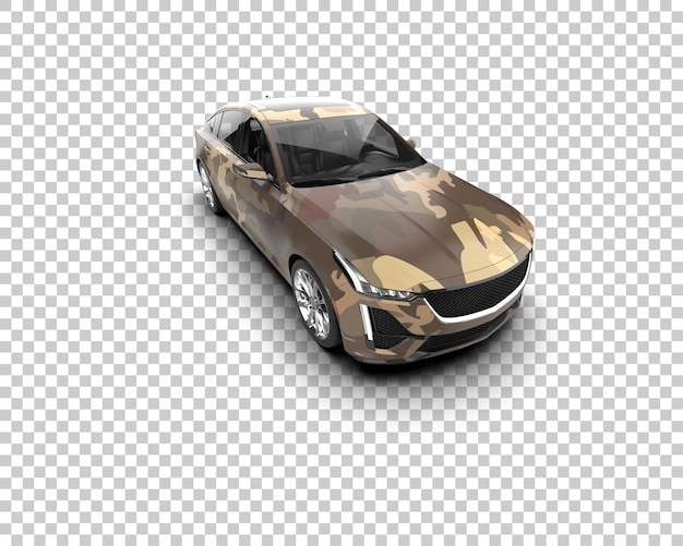 Ilustración de renderización 3D realista de un coche moderno aislado en el fondo