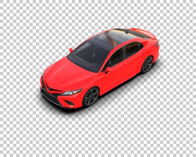 Ilustración de renderización 3D realista de un coche moderno aislado en el fondo