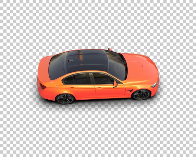 Ilustración de renderización 3D realista de un coche moderno aislado en el fondo