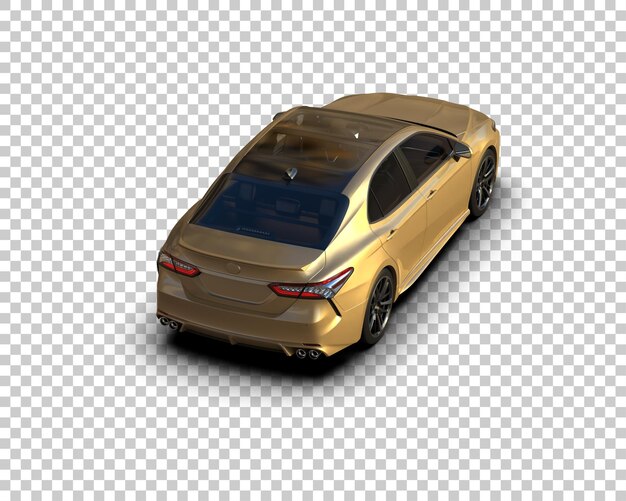 Ilustración de renderización 3D realista de un coche moderno aislado en el fondo