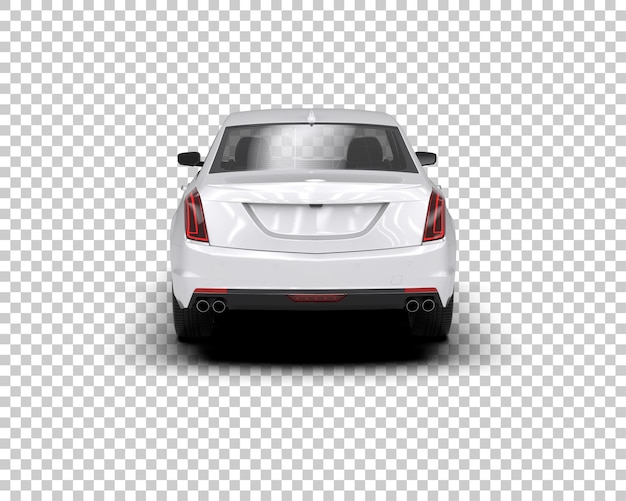 Ilustración de renderización 3D realista de un coche moderno aislado en el fondo