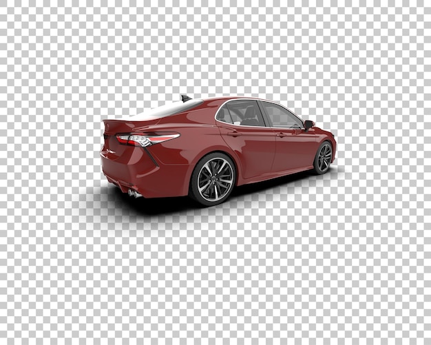Ilustración de renderización 3D realista de un coche moderno aislado en el fondo