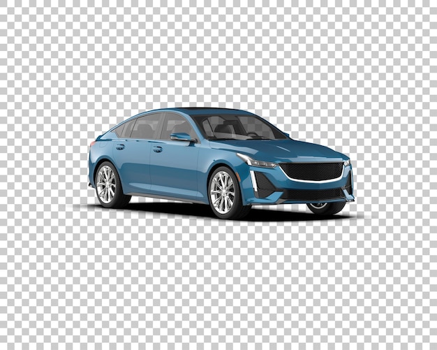 Ilustración de renderización 3D realista de un coche moderno aislado en el fondo