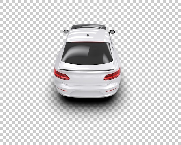 Ilustración de renderización 3D realista de un coche moderno aislado en el fondo