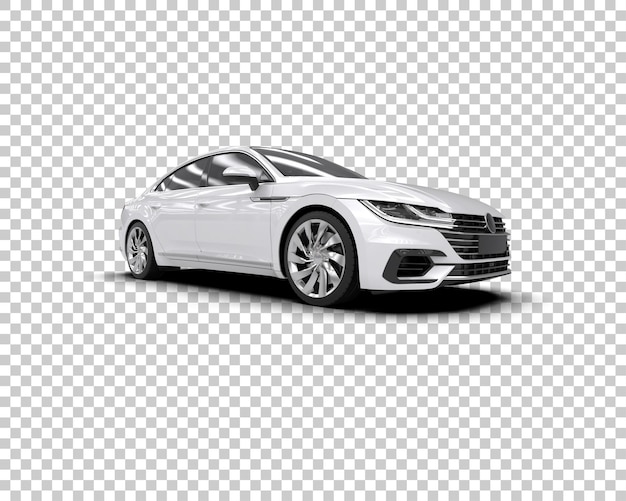 Ilustración de renderización 3D realista de un coche moderno aislado en el fondo