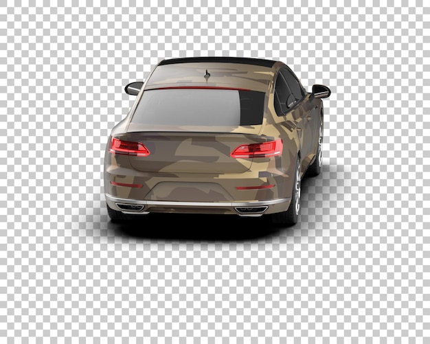 Ilustración de renderización 3D realista de un coche moderno aislado en el fondo