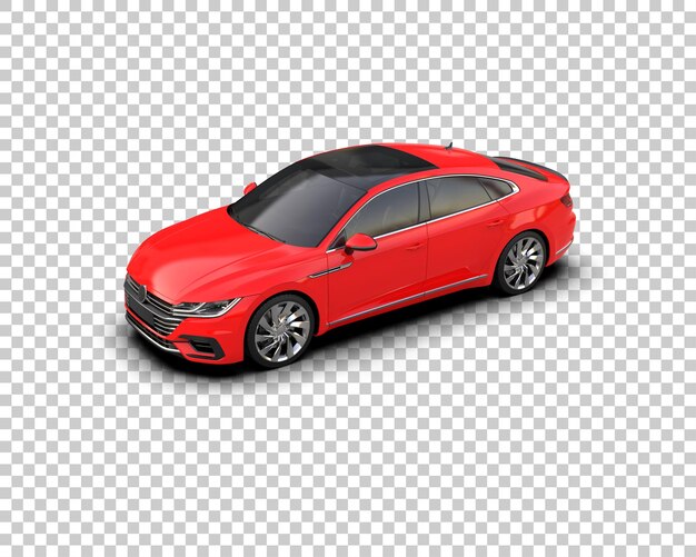 Ilustración de renderización 3D realista de un coche moderno aislado en el fondo