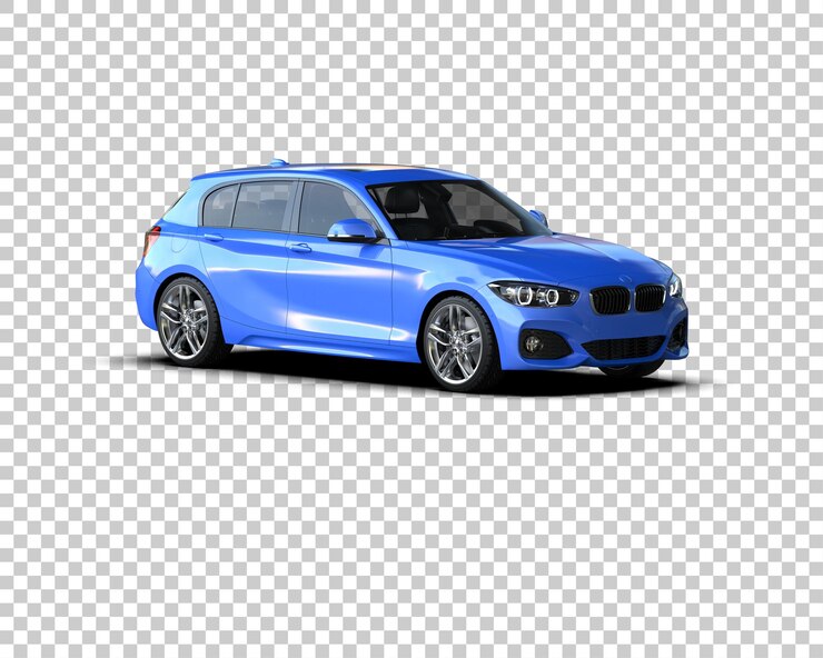 PSD ilustración de renderización 3d realista de un coche moderno aislado en el fondo