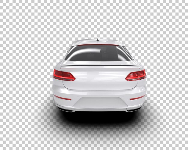 Ilustración de renderización 3D realista de un coche moderno aislado en el fondo