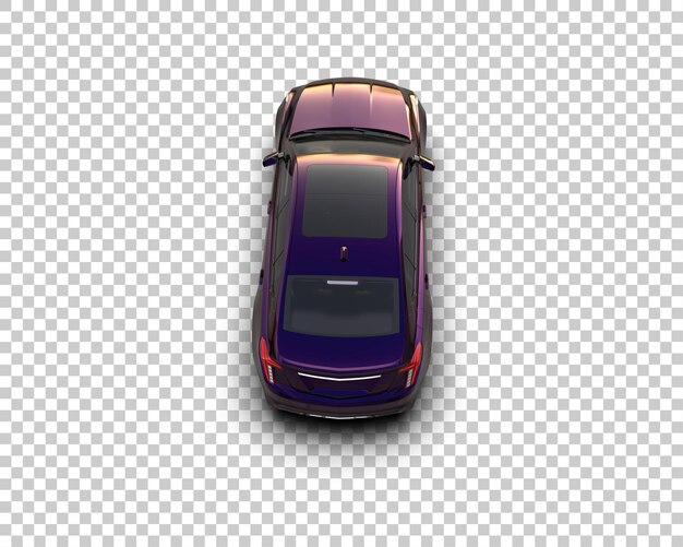 Ilustración de renderización 3D realista de un coche moderno aislado en el fondo