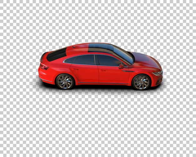 Ilustración de renderización 3D realista de un coche moderno aislado en el fondo