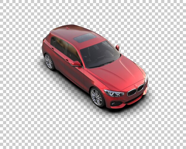 Ilustración de renderización 3D realista de un coche moderno aislado en el fondo