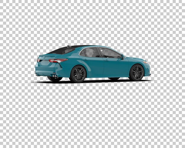 Ilustración de renderización 3D realista de un coche moderno aislado en el fondo